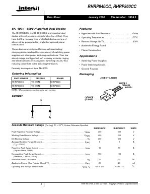 RHRP840C Datasheet PDF Intersil