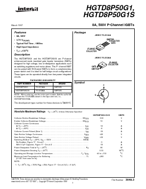 HGTD8P50G1 Datasheet PDF Intersil