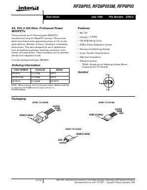 RFP8P05 Datasheet PDF Intersil