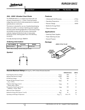 RURG30120CC Datasheet PDF Intersil