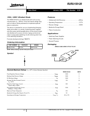 RUR150120 Datasheet PDF Intersil
