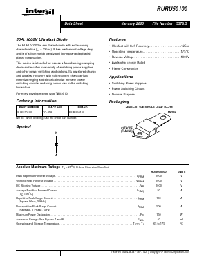 RURU50100 Datasheet PDF Intersil