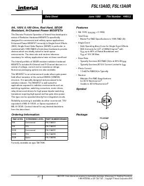 FSL13A0R1 Datasheet PDF Intersil