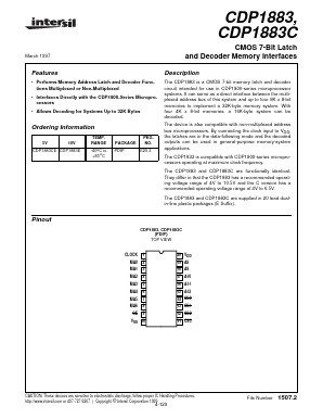 CDP1883C Datasheet PDF Intersil