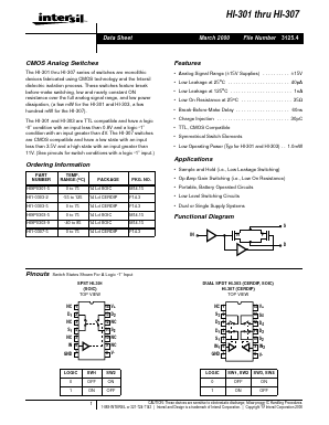 HI-302 Datasheet PDF Intersil