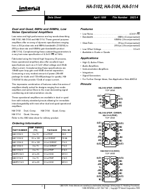 HA-5102-5 Datasheet PDF Intersil