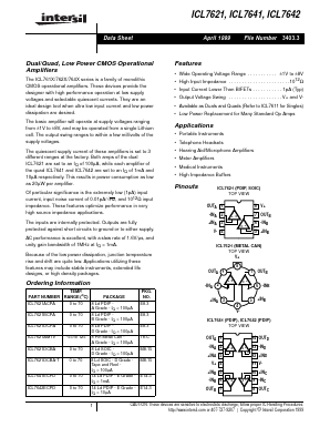 ICL7621B Datasheet PDF Intersil