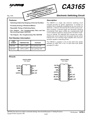 CA3165 Datasheet PDF Intersil
