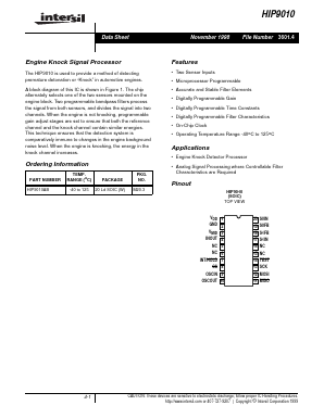 HIP9010 Datasheet PDF Intersil