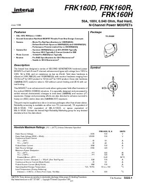 FRK160R Datasheet PDF Intersil