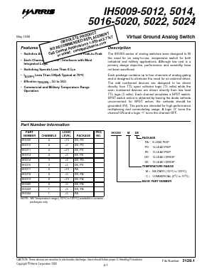 IH5022MPA Datasheet PDF Intersil