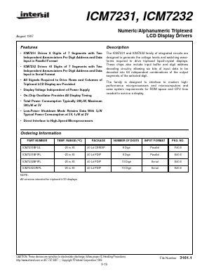 ICM7231 Datasheet PDF Intersil