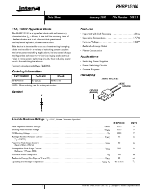RHRP15100 Datasheet PDF Intersil