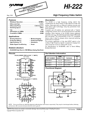 HI3-0222-5 Datasheet PDF Intersil