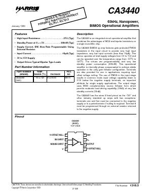 CA3440 Datasheet PDF Intersil