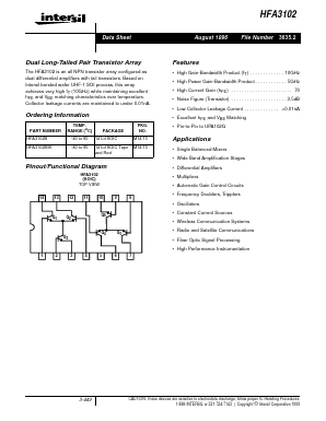 HFA3102B Datasheet PDF Intersil