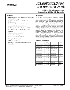 ICL7104 Datasheet PDF Intersil
