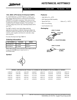 HGTP7N60C39A Datasheet PDF Intersil