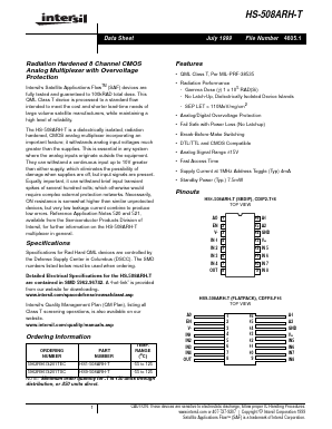 HS9-508ARH-T Datasheet PDF Intersil