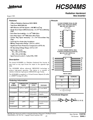HCS04D Datasheet PDF Intersil