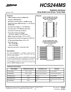 HCS244D/SAMPLE Datasheet PDF Intersil