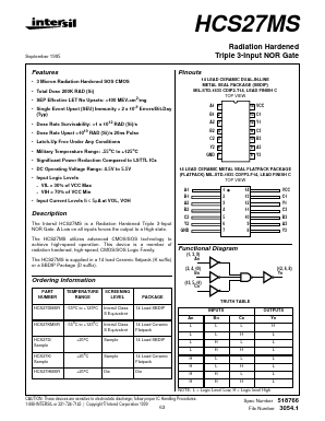 HCS27D/SAMPLE Datasheet PDF Intersil