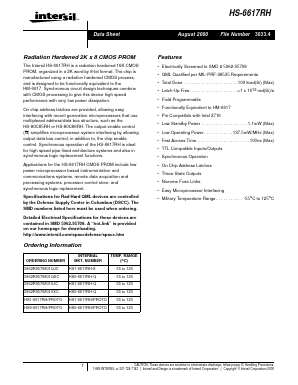 HS9-6617RH-Q Datasheet PDF Intersil