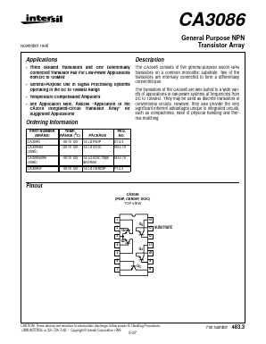 CA3086M Datasheet PDF Intersil