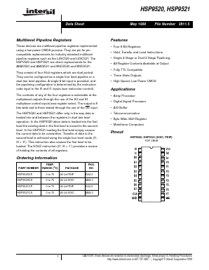 HSP9520CS Datasheet PDF Intersil