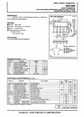 2SA1928 Datasheet PDF Isahaya Electronics