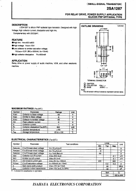 2SA1287 Datasheet PDF Isahaya Electronics