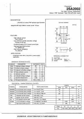 2SA2002 Datasheet PDF Isahaya Electronics