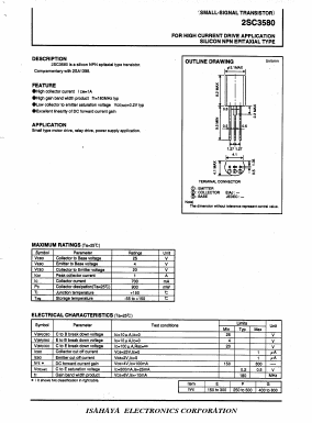 2SC3580 Datasheet PDF Isahaya Electronics
