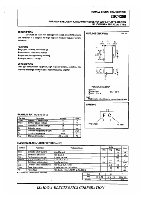 2SC4258 Datasheet PDF Isahaya Electronics