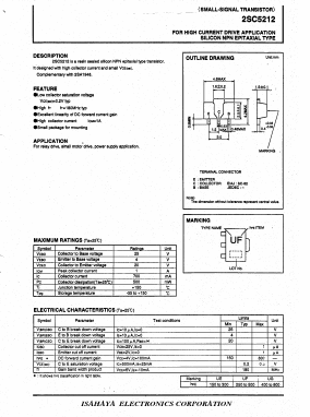 2SC5212 Datasheet PDF Isahaya Electronics