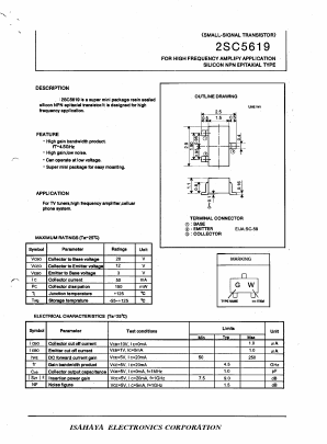 2SC5619 Datasheet PDF Isahaya Electronics