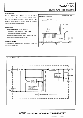 VLA106-15242 Datasheet PDF Isahaya Electronics