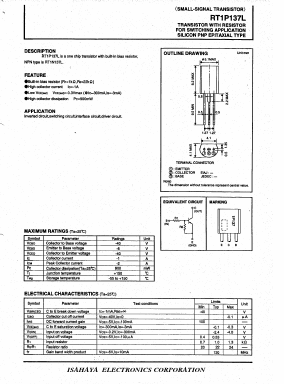 RT1P137L Datasheet PDF Isahaya Electronics