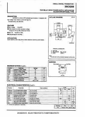 2SC5209 Datasheet PDF Isahaya Electronics