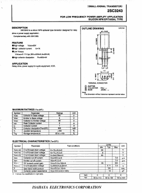 2SC3243 Datasheet PDF Isahaya Electronics