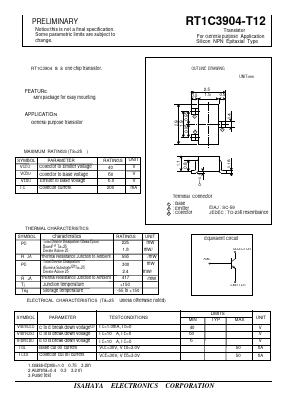 RT1C3904-T12 Datasheet PDF Isahaya Electronics