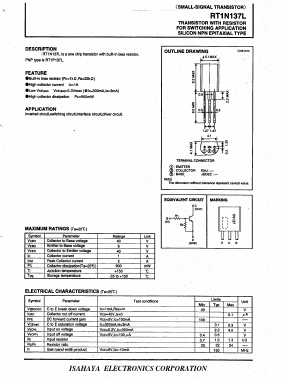RT1N137L Datasheet PDF Isahaya Electronics