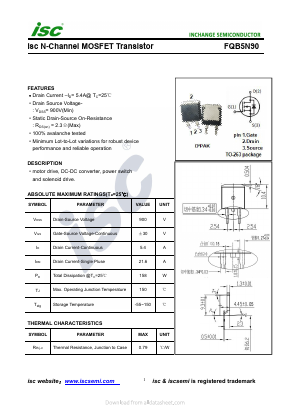 FQB5N90 Datasheet PDF Inchange Semiconductor