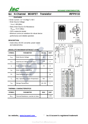 IRFP9133 Datasheet PDF Inchange Semiconductor