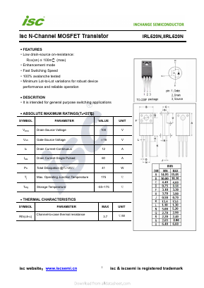 IIRL520N Datasheet PDF Inchange Semiconductor