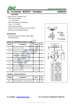 SSM4N45 Datasheet PDF Inchange Semiconductor