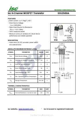 SSU2N80A Datasheet PDF Inchange Semiconductor