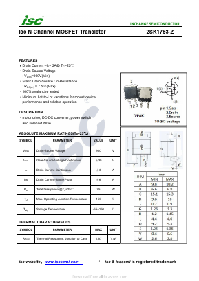 K1793-Z Datasheet PDF Inchange Semiconductor