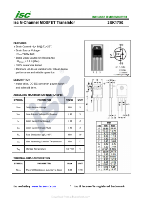 2SK1796 Datasheet PDF Inchange Semiconductor