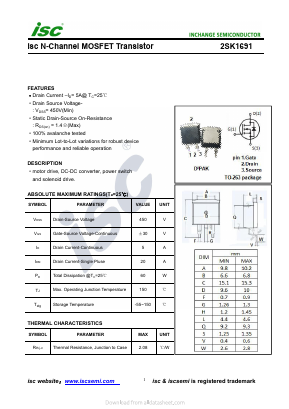 K1691 Datasheet PDF Inchange Semiconductor